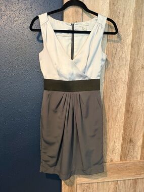 H&M Two-Tone Sleeveless Midi Dress in White, Black and Gray